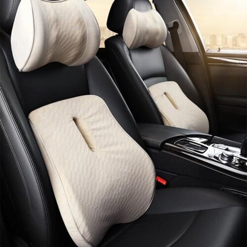 Neck Pillow Car Seat Headrest Pillow Seat Support Lumbar Cushion Orthopedic Design Travel Pillow Memory Foam Relieve Pain