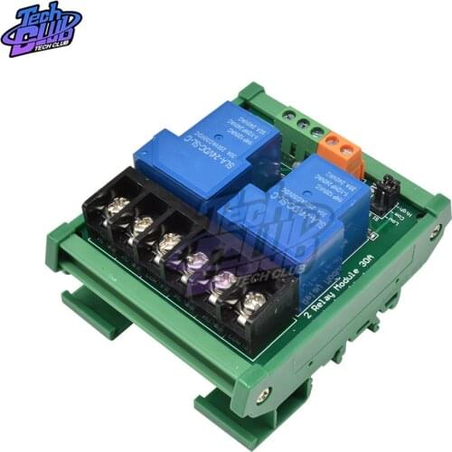 5V Relay Module 2 Way Optocoupler High/Low Level High 30A Current With Guide Rail Trigger Relay Module For PLC Automated