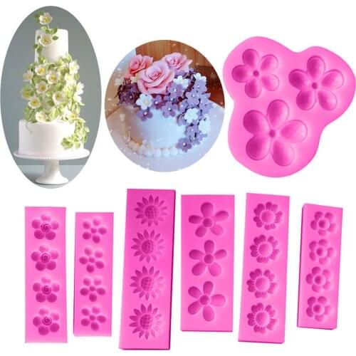 Silicone Flower Fondant Cake Mould Chocolate Mold Baking Sugarcraft Tool Chocolate Mold wedding Cake Decorating