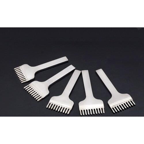 1/2/4/6 holes Steel Chisel leather Craft hole Punch Tools Rhombus prong Punch Tool Prong pitch:3/4/5/6mm Leather Belt Hole Punch