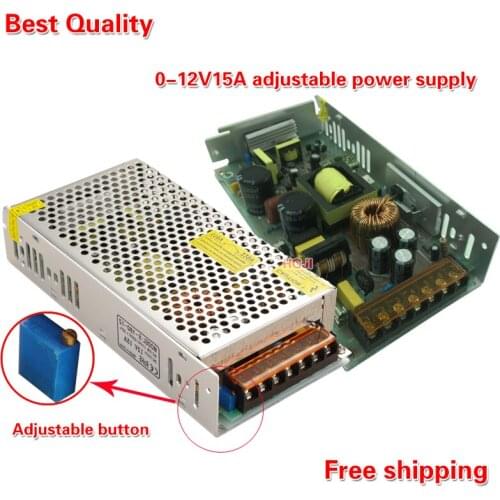 Best quality 1pcs 0-12V15A power supply 110V/220V to DC0-12V15A 10V15A 8V15A 3V 4V power supply ac dc adjustable transformer