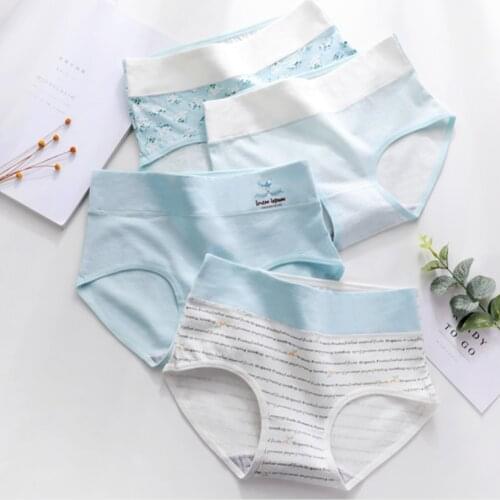 Cute Panties Cotton Women Underwear Girl Breathable Seamless Mid Waist Lady Briefs Womens Sexy Lingerie Intimates Dropship