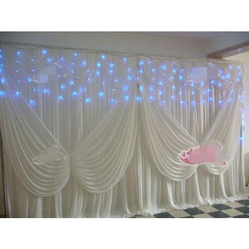 Angle Wings Swag 3MX6M white ice silk Wedding Backdrop Curtain Wedding Decorations Background Scene birthday party decoration