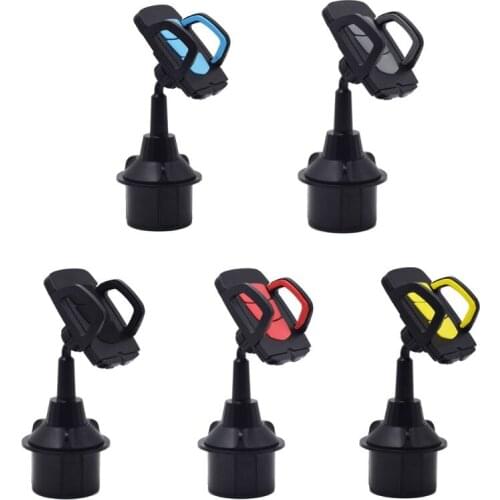 360 Degree Carbon Fiber Type Universal Car Cup Holder Cellphone Mount Stand Cradle for 3.5-7" Mobile Phones Smartphones GPS