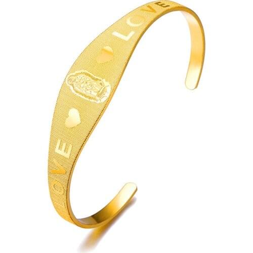 Stainless Steel Love Virgin Mary Open Cuff Bangles Bracelets for Women Catholic Jewelry Drop Shipping