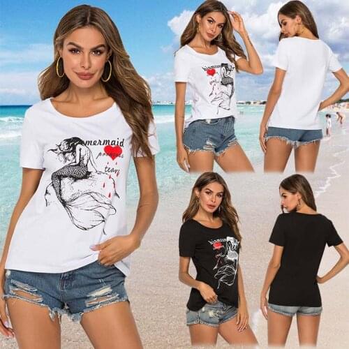 Women Clothes 2021 Tee Shirt Femme Harajuku T Shirt Cool Tattoo Streetwear Aesthetic Tops Black White Vogue Camiseta Mujer