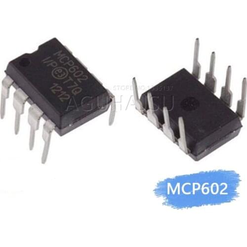 10PCS MCP602-I/P DIP8 MCP602 DIP DIP8 2.7V to 5.5V Single Supply CMOS Op Amps
