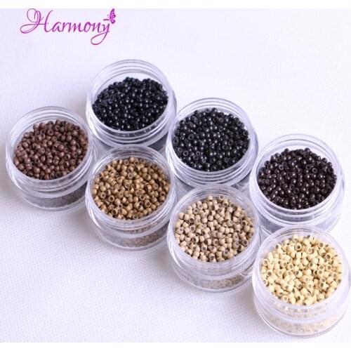 4 jars 2000pcs Copper Silicone Nano micro beads/rings/links RInglets for Pre Bonded Nano Tip Tipped 2.9mm 7 color optional