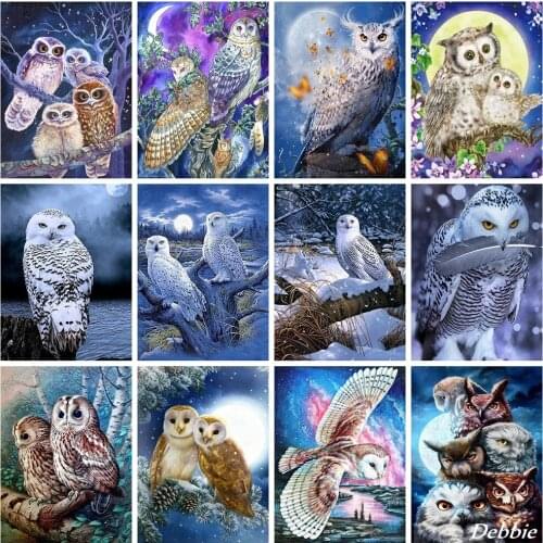 5D Diamond Painting Owl Full Square/Round Diamond Embroidery Animals Cross Stitch Mosaic Rhinestone Crafts Kit Home Decor