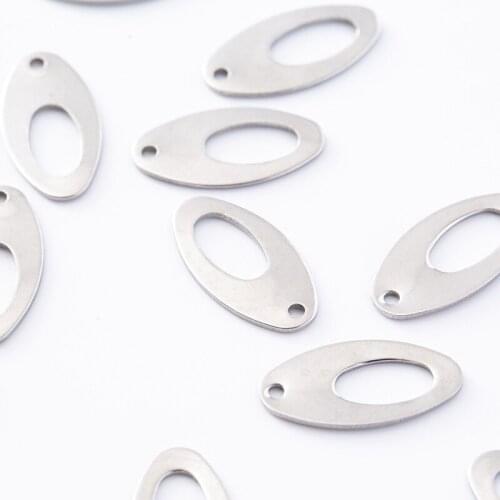 Stainless steel accessoriesSmall tag pendant titanium steel bracelet necklace Oval tag diy jewelry earrings earrings accessories