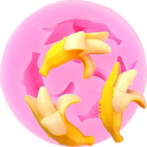Banana Silicone Mold Fruit Fondant Molds Cupcake Topper Chocolate Gumpaste Mould DIY Cake Decorating Tools Candy Clay Moulds