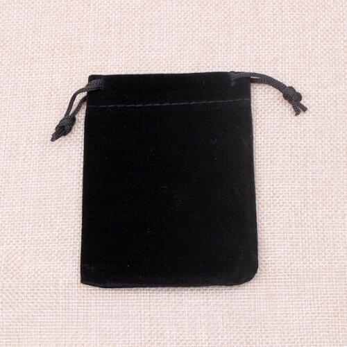 Black Drawstring Velvet Bag 5x7cm 100Pcs/lot Small Jewelry Rings Necklaces Packaging Bags Customize LOGO cost extra Wholesale