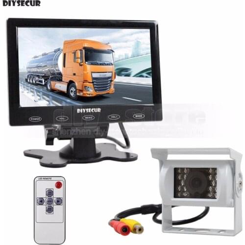 DIYSECUR 7 inch Touch Car Monitor + Backup Rear View CCD Waterproof Car Camera Kit for Horse Trailer Motorhome System