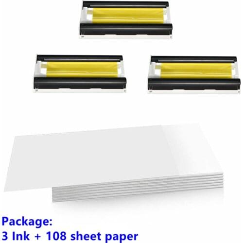 For Canon Selphy Color Ink Paper Set Compact Photo Printer CP1200 CP1300 CP910 CP900 Ink Cartridge KP 108IN KP-36IN ribbon print