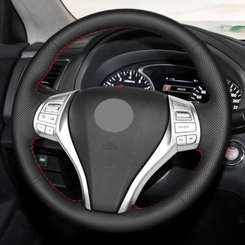Car Steering Wheel Cover Black Artificial Leather For Nissan Teana Altima 2013-2018 X-Trail Qashqai 2014-2017 Pulsar 2015-2018