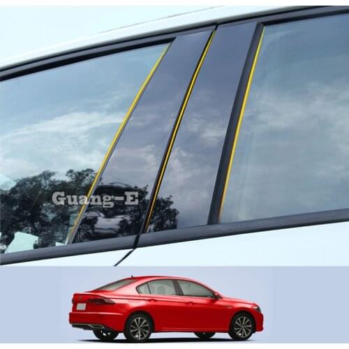 For Volkswagen VW Bora 2019-2022 Car PC Material Pillar Post Cover Door Trim Window Piano Black Molding Sticker Plate