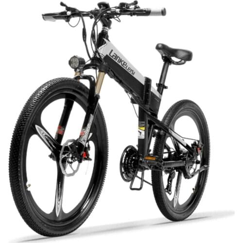 Lankeleisi Electronic Folding Mountain Bike LG Battery 26'' 21 Speed 400W 48V 12.8Ah 5 Level Assist Longer Endurance No Tax
