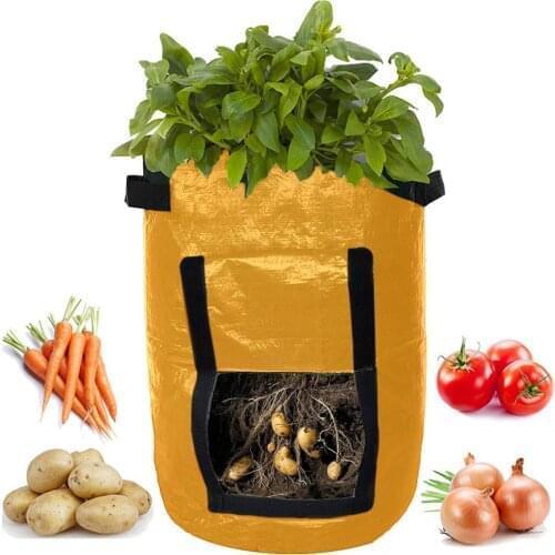 Potato Grow Container Bag DIY Planter PE Cloth Planting Vegetable Gardening Vegetable Pot Planting Grow Bag Home Garden Tool