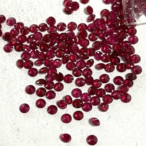 A Quality 2.5mm Natural Red Ruby Gemstone 100% Africa Original Round Brilliant Cut Stones Per Carat