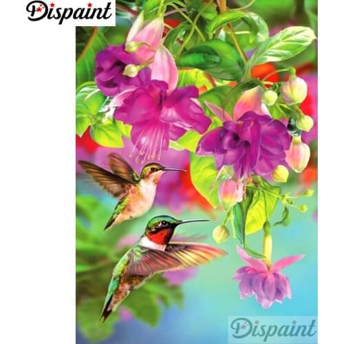 Dispaint Full Square/Round Drill 5D DIY Diamond Painting "Birds and flowers" Embroidery Cross Stitch 5D Home Decor A11506
