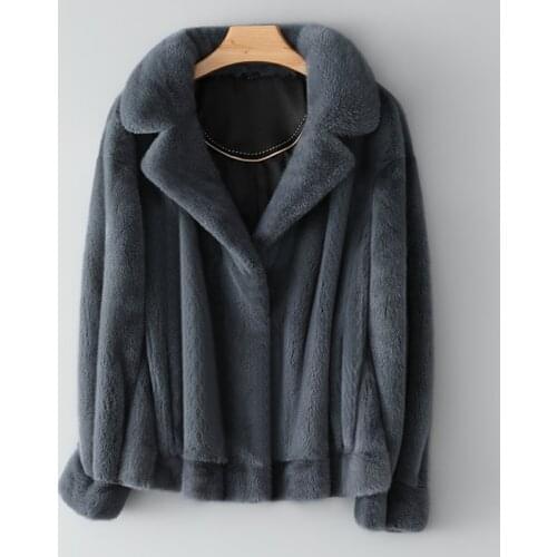 Copenhagen Mink Fur Women Short Skirt Coat with Collar Winter Thick Warm Mink Fur Jacket