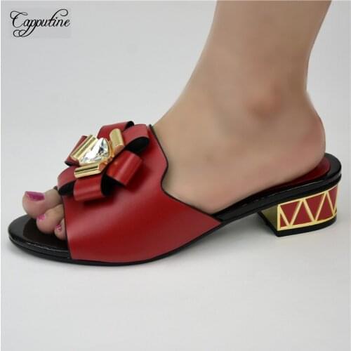 Pretty Red African Lady Medium Heel Casual Shoes 86-1 Heel Height 4.5CM, 5 Color