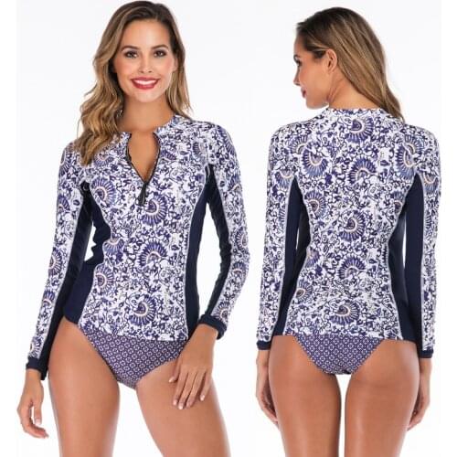 Swimming Suit Bathing Suits 2019 Bodysuit Sexy Swimwear With Long Sleeves Bikini Surf Sleeve Swimsuit Animal Spandex