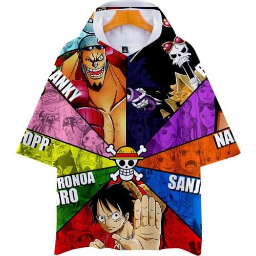 T-shirt hoodie ONE PIECE STAMPEDE print T Shirt Men O Neck Stranger Things Mens splice T Shirt Summer Cool harajuku