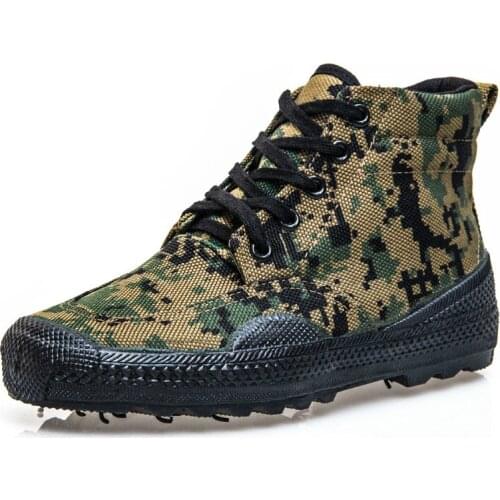 2018 Brand Men Canvas Army Bot Camouflage Boots Tactical Boots Combat High Marine Anti-skid Breathable Rubber Bots Jungle Boots