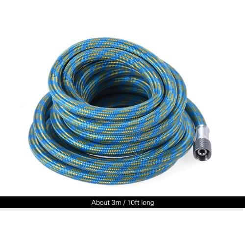Paint Art 3m / 10ft Premium Nylon Braided Airbrush Hose with Standard 1/8" Size Fittings on Both Ends Art Supplies
