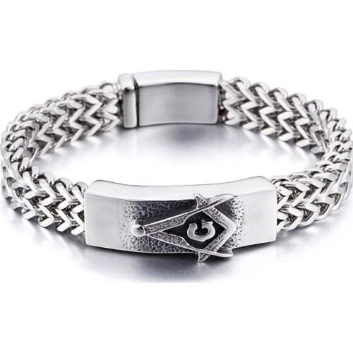 New stainless steel bracelet religious totem Masonic bracelet men jewelry jewelry