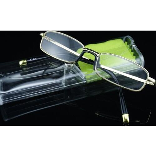 = Clara Vida Small Square High-grade Light Resin Or Natural Crystal Lens Reading Glasses With Case +1 +1.5 +2 +2.5 +3 +3.5 +4