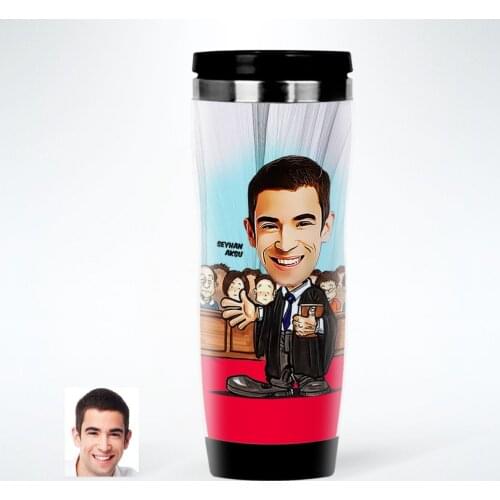 Personalized Mr Attorney Caricature Of Steel Thermos cup-2