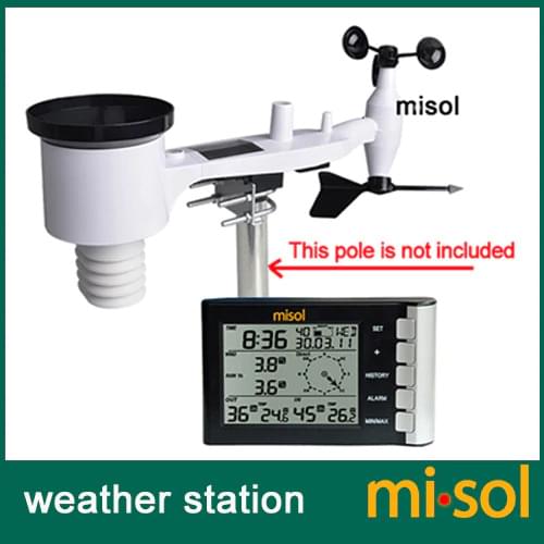 MISOL 2 units of professional weather station wind speed wind direction temperature humidity rain 433Mhz