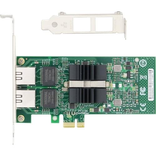 For INTEL 82576-T2 Gigabit PCI-e Dual Port Network Adapter Card Desktop 1000Mbps Server NIC LED 2021 Hot Network Controller