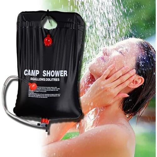 20L Foldable Shower Bag Solar Energy Heated PVC Water Bag for Outdoor Camping Climbing BBQ Picnic Bathing Water Storage Bag