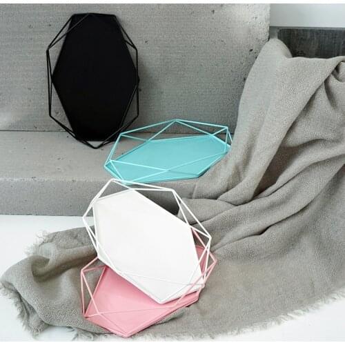 Wedding cake decoration tray Geometric storage tray Jewelry tray Macarons dessert tray