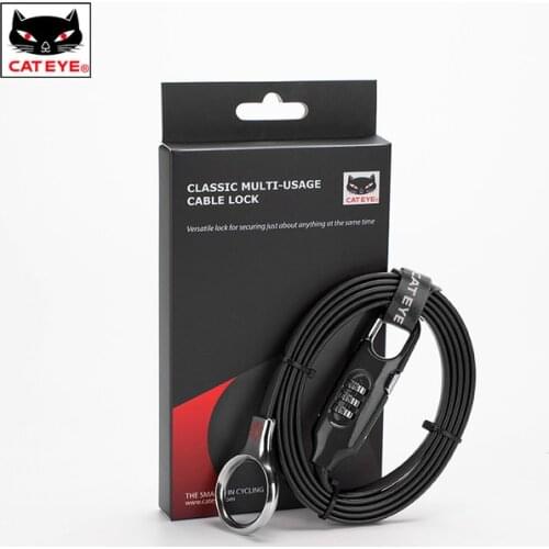 CATEYE Bicycle Lock 1.5m Security Loop Cable Password Lock Steel Lock Motorcycle Anti-theft Cycling MTB Bike Accessories