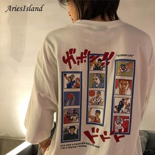 Female tshirts ins Cute Anime Printed Harajuku Summer Short sleeve shirt woman 2021 Korean loose fashion Clothes funny top