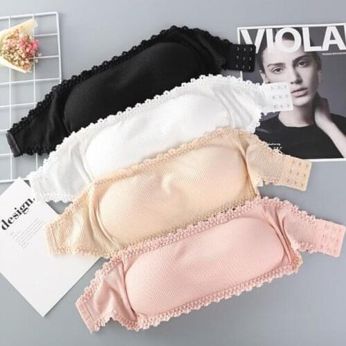 Women Seamless One-piece Tube Tops Women Strapless Padded Bra Bandeau Tube Top Women Intimates