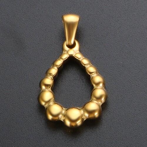 ZMFashion Water Drop Round Bead Titanium Steel Head Pendant Small Jewelry Stainless Steel DIY Handmade Making Accessories Beads