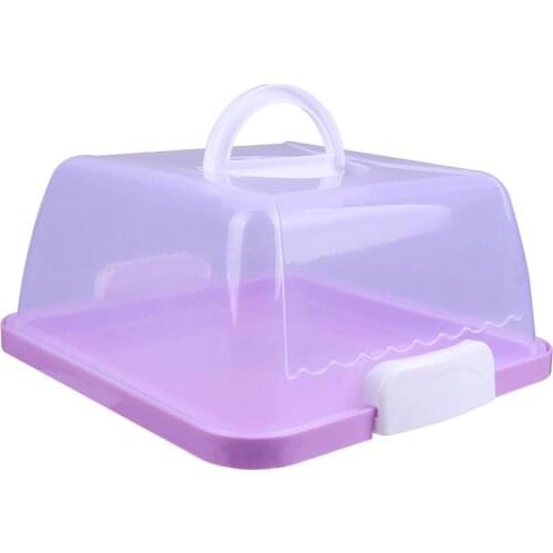 1Pc 8 Inches Square Transparent Practical Portable Durable Birthday Cake Box for Cake