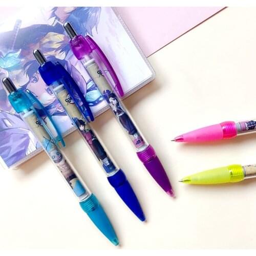 1 Pcs Anime Demon Slayer: Kimetsu No Yaiba Black 0.7mm Ballpoint Pen For School Gift Writing Office Learning Supplies