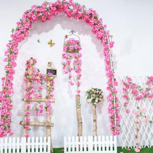 1PCS Artificial Flowers String Cherry Wreath Non-woven Fabrics Fabric Flowers Wall Wedding Luxury Home Decor Garden Decoration