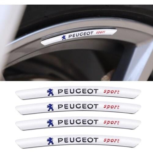 4Pcs Aluminum Alloy Car Emblem Wheel Hub Stickers Decals Accessories For Peugeot 207 208 206 307 308 205 3008 407 508 2008 107
