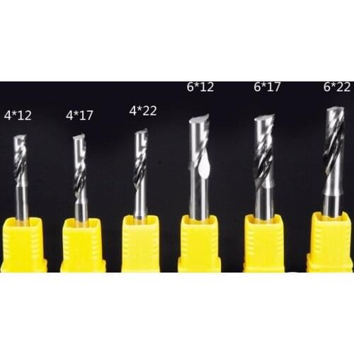 5pcs 4MM single flute milling cutter endmill Spiral PVC Cutter one flute router bit for CNC engraving machine aluminum process