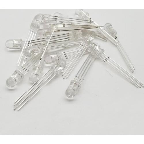 50PCS 3/5MM LED Common Cathode RGB light emitting diode common anode Red & Green F5 3Pin 4Pin Transparent/Fog positive negative