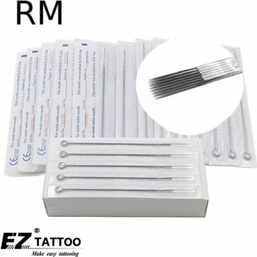 50pcs/box 5/7/9/11/13/15/17 RM Disposable Sterilized Tattoo Needles Round Magnum Stainless Steel for Tattoo grip Tattoo tips