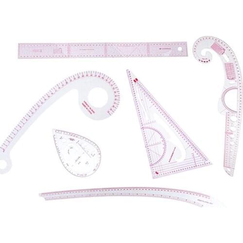 6 Pcs French Curve Metric Grading Ruler Measure Dressmaking Tailor Drawing Template Craft Tool Plastic Sewing Supplies