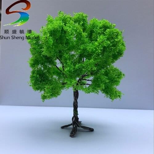 6pcs H:12cm Mini Tree With base Scale Model Wire Color Tree For Train Layout Set Model Scale Trees for Z Scale